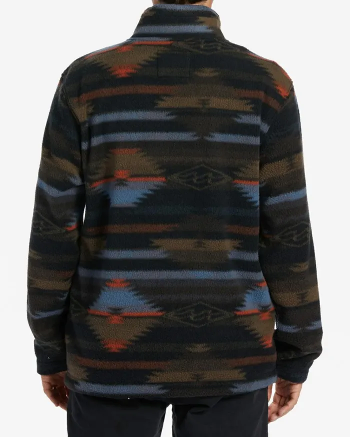 Boundary HalfZip Mock Neck Fleece Black Men Billabong Hoodies and Fleece