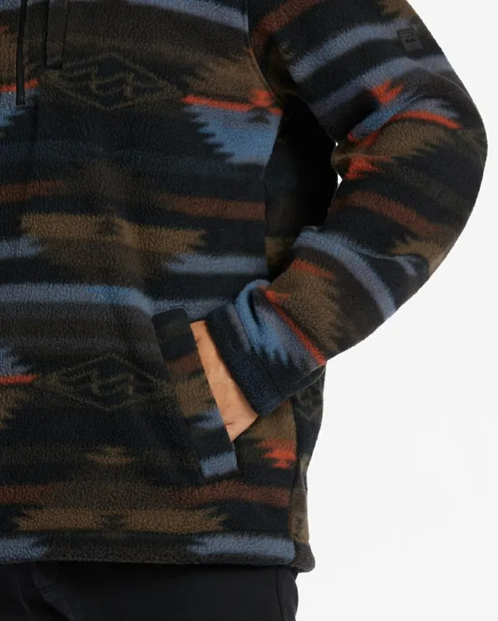 Boundary HalfZip Mock Neck Fleece Black Men Billabong Hoodies and Fleece