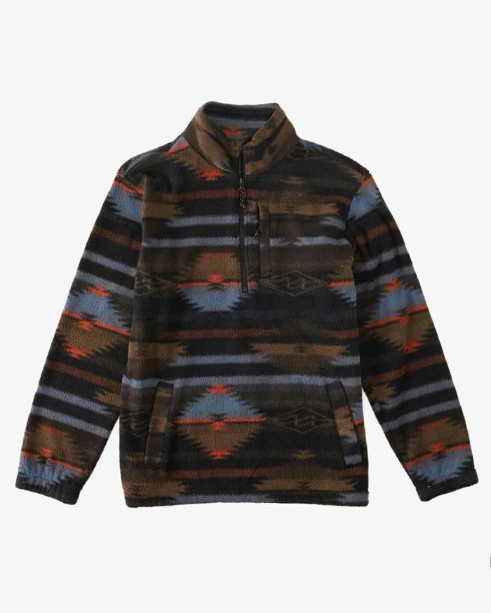 Boundary HalfZip Mock Neck Fleece Black Men Billabong Hoodies and Fleece