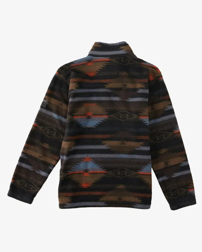 Boundary HalfZip Mock Neck Fleece Black Men Billabong Hoodies and Fleece