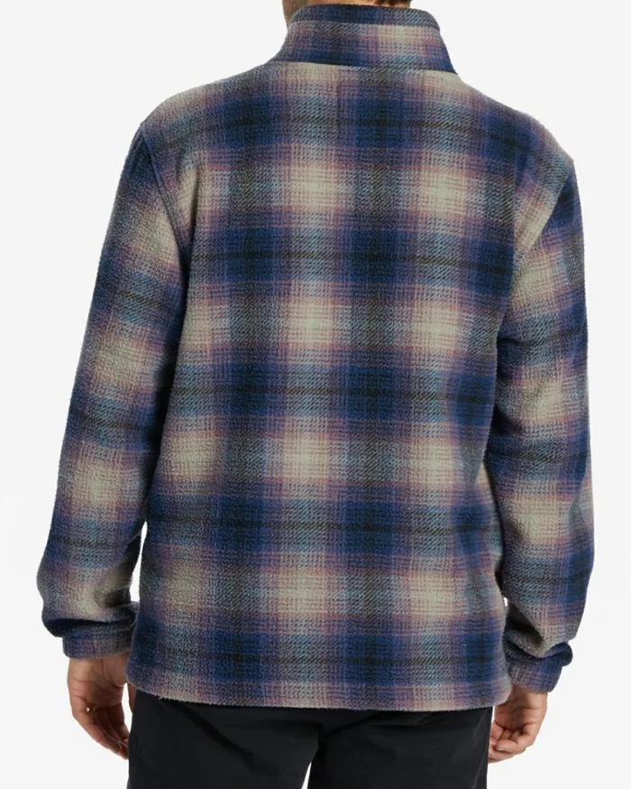 Boundary HalfZip Mock Neck Fleece Dark Blue Men Billabong Hoodies and Fleece
