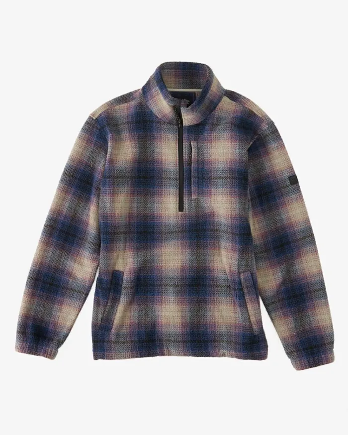 Boundary HalfZip Mock Neck Fleece Dark Blue Men Billabong Hoodies and Fleece