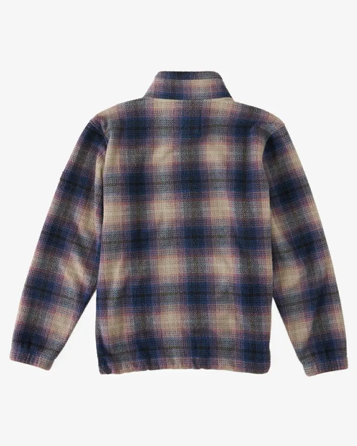 Boundary HalfZip Mock Neck Fleece Dark Blue Men Billabong Hoodies and Fleece