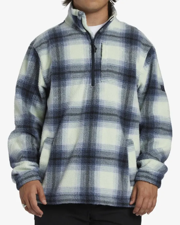 Boundary HalfZip Mock Neck Fleece Slate Blue Men Billabong Hoodies and Fleece