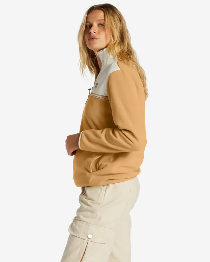 Boundary Lite Mock Neck Sweatshirt Latte Women Billabong Sweatshirts and Fleece