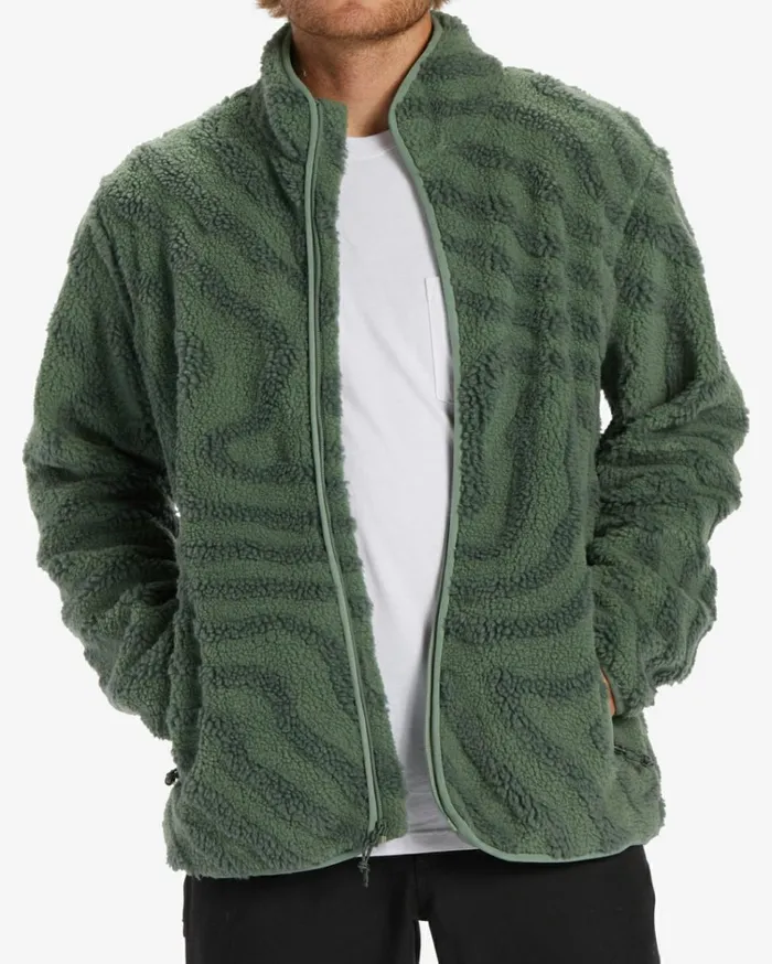 Boundary Switchback ZipUp Sherpa Fleece Sage Men Billabong Hoodies and Fleece
