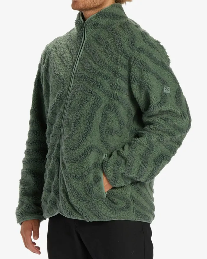Boundary Switchback ZipUp Sherpa Fleece Sage Men Billabong Hoodies and Fleece