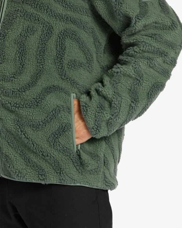 Boundary Switchback ZipUp Sherpa Fleece Sage Men Billabong Hoodies and Fleece