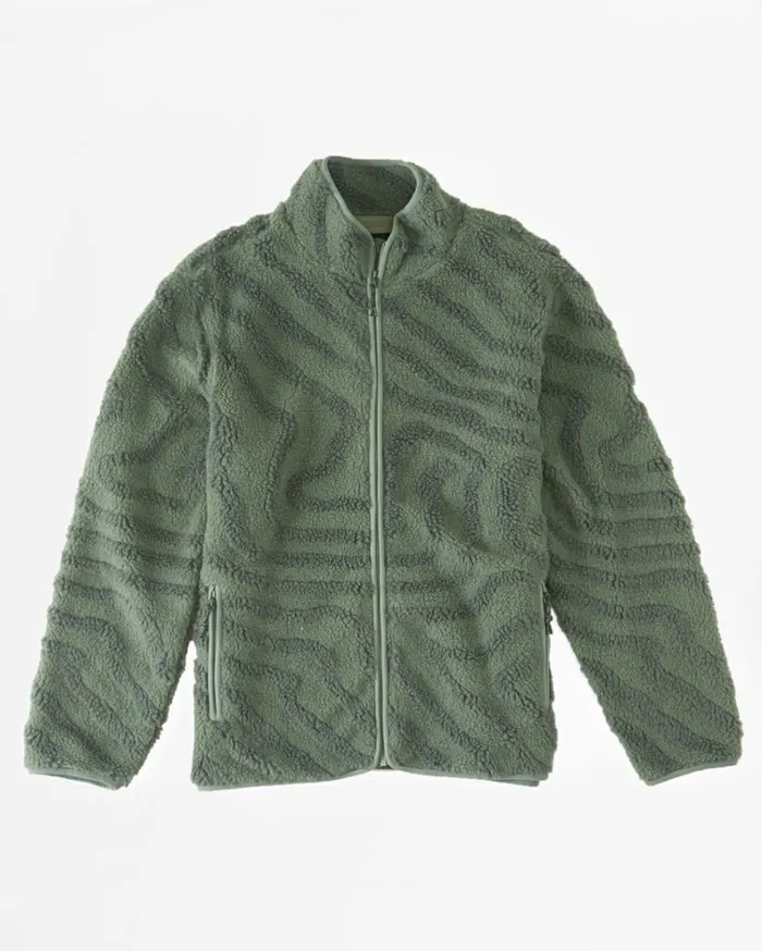 Boundary Switchback ZipUp Sherpa Fleece Sage Men Billabong Hoodies and Fleece