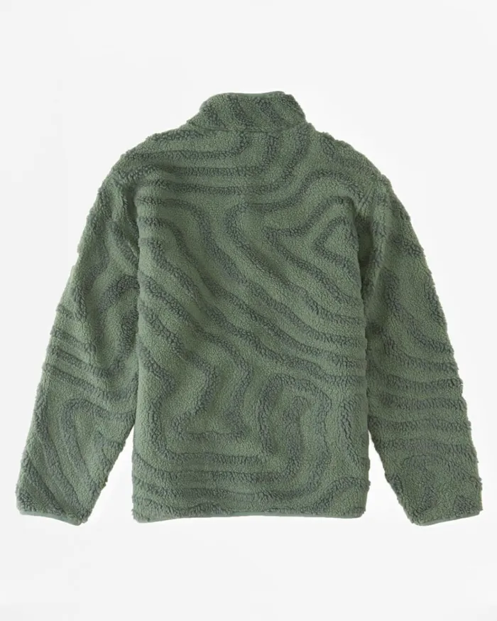 Boundary Switchback ZipUp Sherpa Fleece Sage Men Billabong Hoodies and Fleece