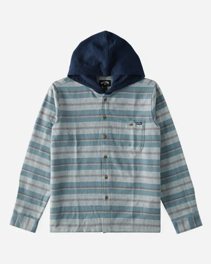 Boy039s Baja Hooded Flannel Shirt Cement Kids Billabong Boys039 Shirts