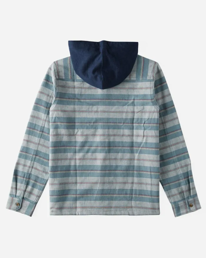 Boy039s Baja Hooded Flannel Shirt Cement Kids Billabong Boys039 Shirts