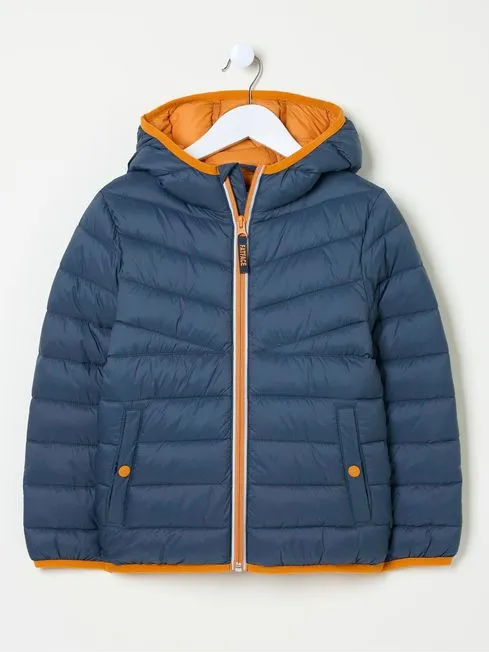 Boys Fatface Coats and Jackets Harry Blue Hooded Padded Jacket