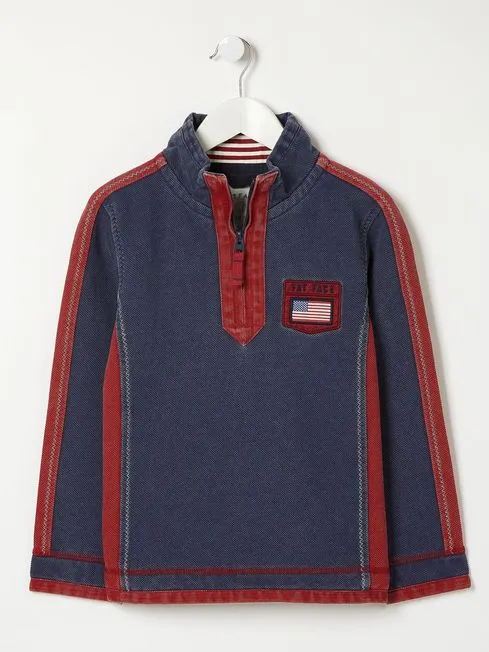 Boys Fatface Sweatshirts and Hoodies Mini Navy Blue US Airlie Sweater
