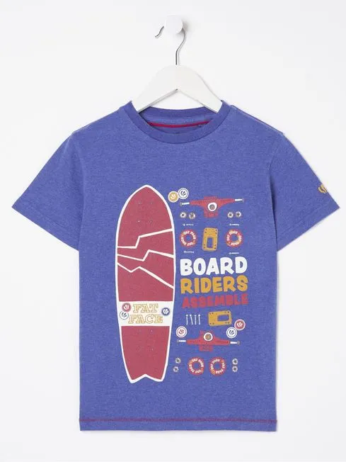 Boys Fatface TShirts and Polos Board Purple Assembles Jersey TShirt Boys Fatface TShirts and Polos Board Purple Assembles Jersey TShirt