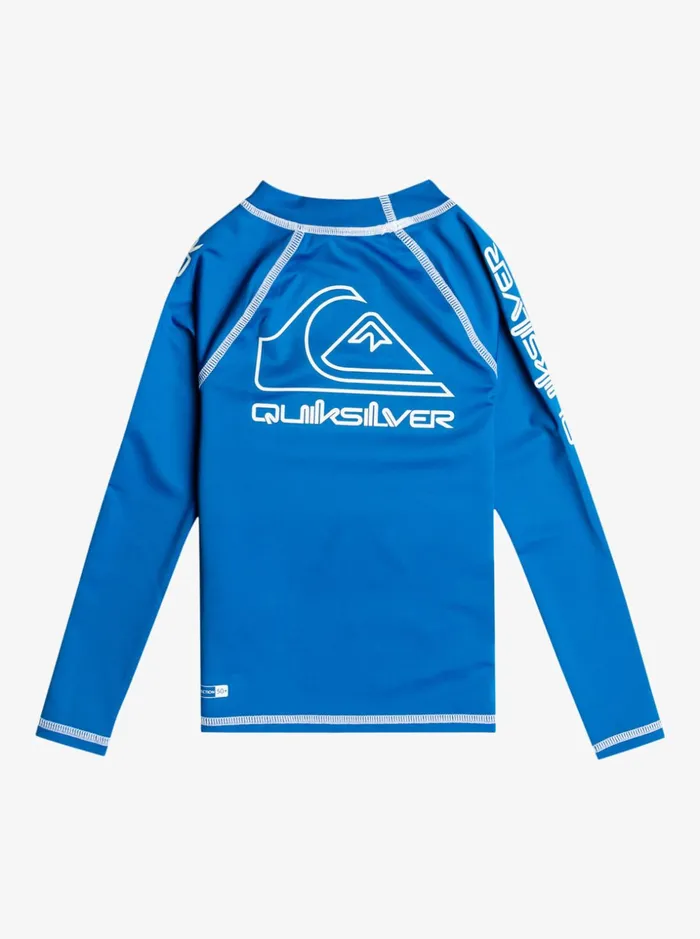 Boys Quiksilver Rashguards Boy039s 27 On Tour Long Sleeve UPF 50 Rashguard Snorkel Blue Boys Quiksilver Rashguards Boy039s 27 On Tour Long Sleeve UPF 50 Rashguard Snorkel Blue