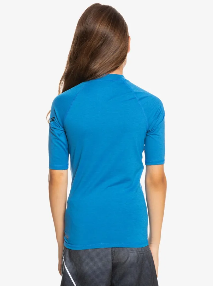 Boys Quiksilver Rashguards Boy039s 816 All Time Ss Youth SSL Surf Tee Snorkel Blue Heather Boys Quiksilver Rashguards Boy039s 816 All Time Ss Youth SSL Surf Tee Snorkel Blue Heather