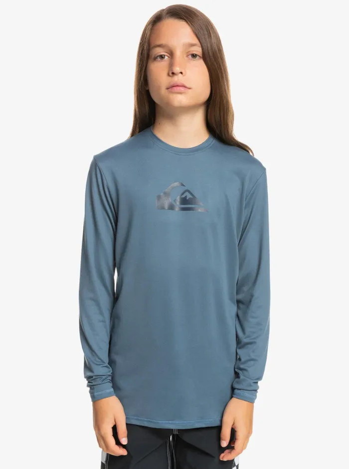 Boys Quiksilver Rashguards Boy039s 816 Solid Streak Ls Youth LSL Surf Tee Bering Sea