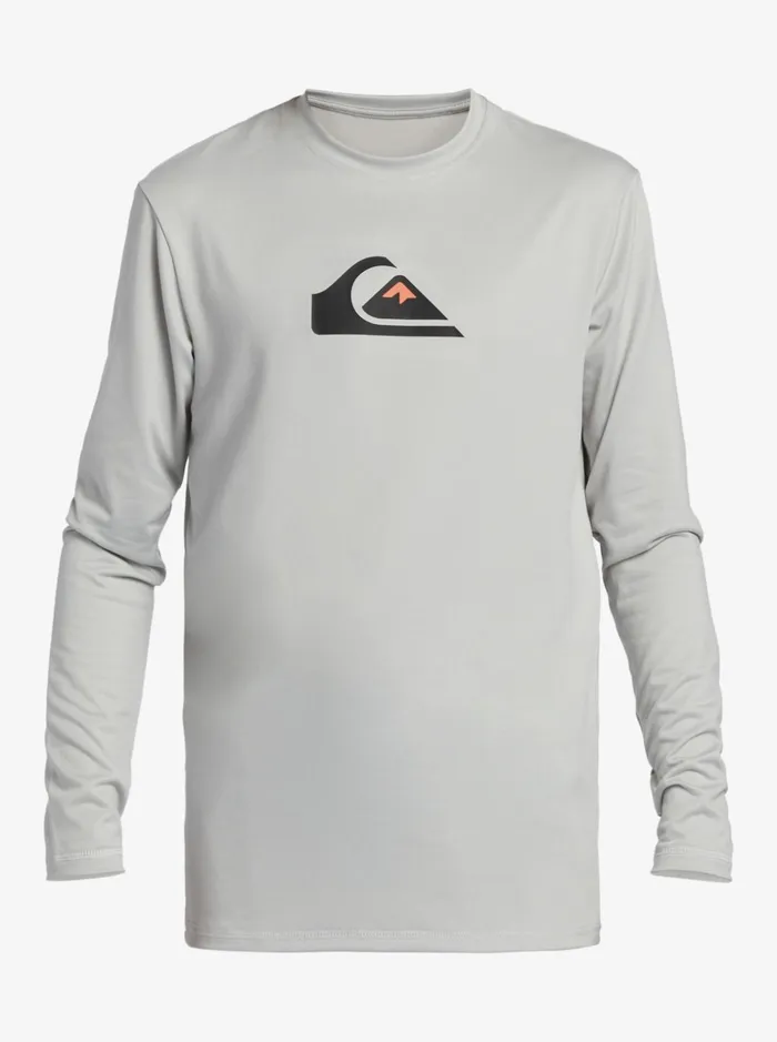 Boys Quiksilver Rashguards Boy039s 816 Solid Streak Ls Youth LSL Surf Tee Gray Violet