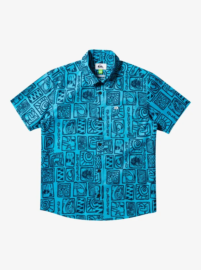 Boys Quiksilver Shirts Grommy Short Sleeve Shirt River Blue Grommy 232