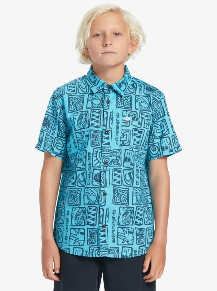 Boys Quiksilver Shirts Grommy Short Sleeve Shirt River Blue Grommy 232 Boys Quiksilver Shirts Grommy Short Sleeve Shirt River Blue Grommy 232