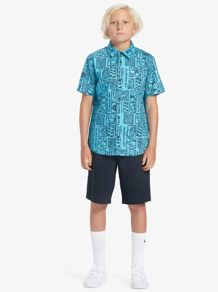 Boys Quiksilver Shirts Grommy Short Sleeve Shirt River Blue Grommy 232 Boys Quiksilver Shirts Grommy Short Sleeve Shirt River Blue Grommy 232