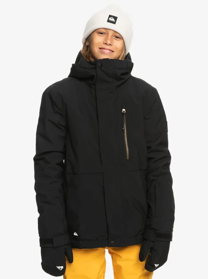 Boys Quiksilver Snow Jackets Boy039s 816 Mission Solid Insulated Snow Jacket True Black