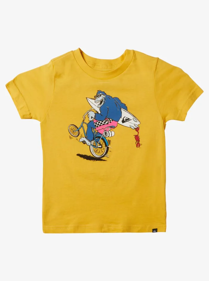 Boys Quiksilver Tees Boy039s 27 Wheelin TShirt Yolk Yellow