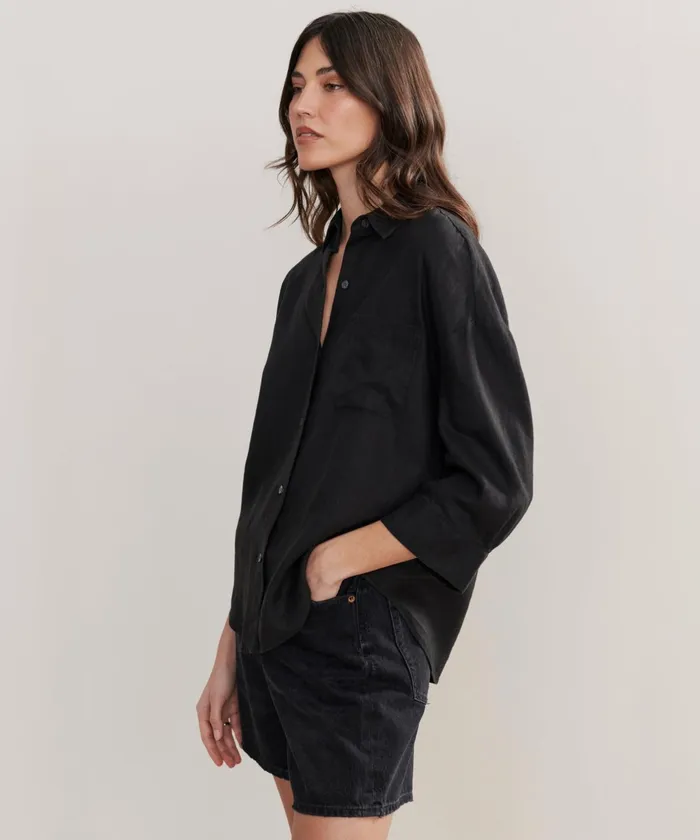 ButtonUps Women Jenni Kayne Linen Logan Shirt Black