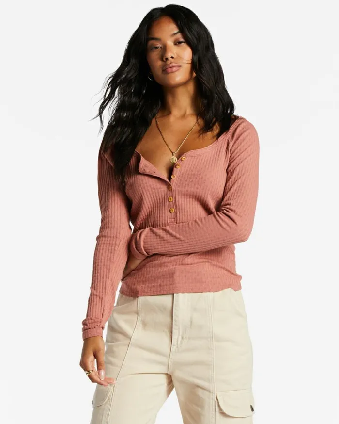 Call Me Rib Knit Top Sweet Tea Women Billabong Tops