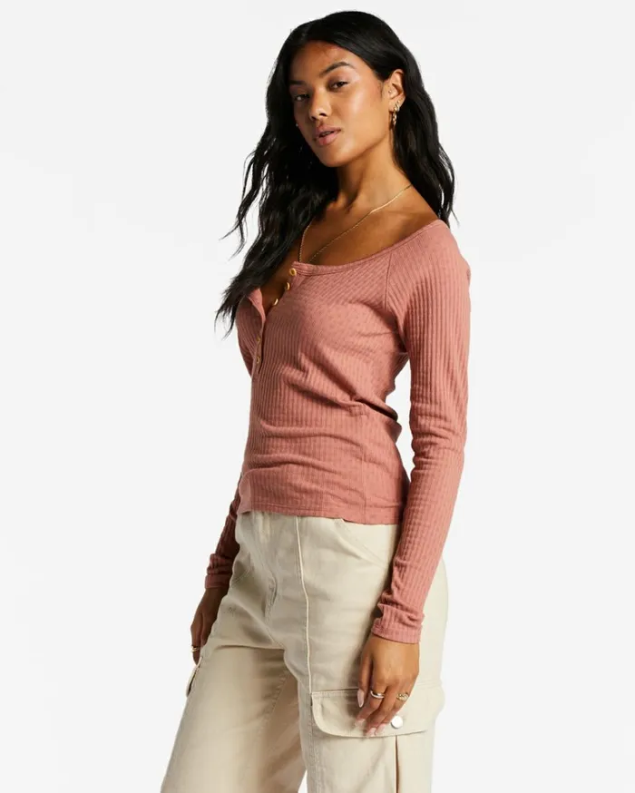 Call Me Rib Knit Top Sweet Tea Women Billabong Tops