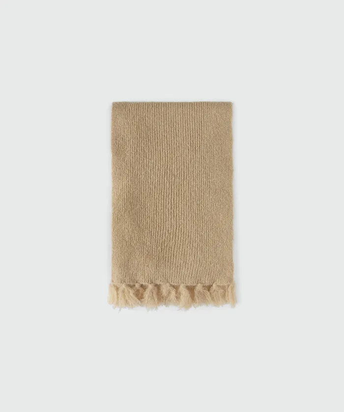 Camel Mohair Blend Scarf Women MSGM Hats Scarves And Gloves