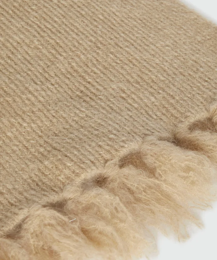 Camel Mohair Blend Scarf Women MSGM Hats Scarves And Gloves