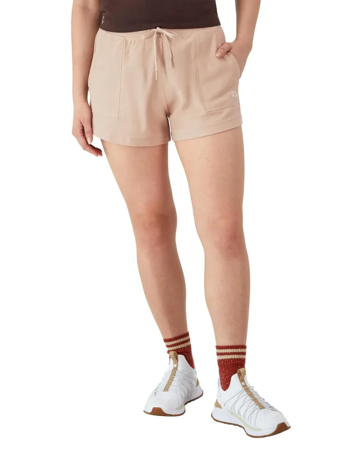 Campus Pique Shorts C Logo 25 Champagne Frost Women Champion Shorts