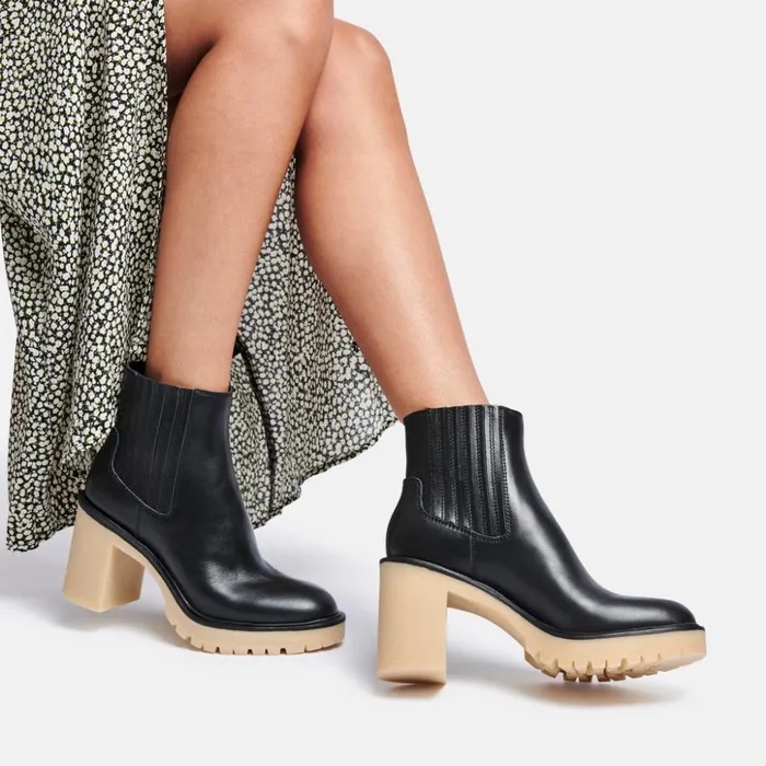 Caster H2O Booties Black Leather Women Dolce Vita Boots and Booties