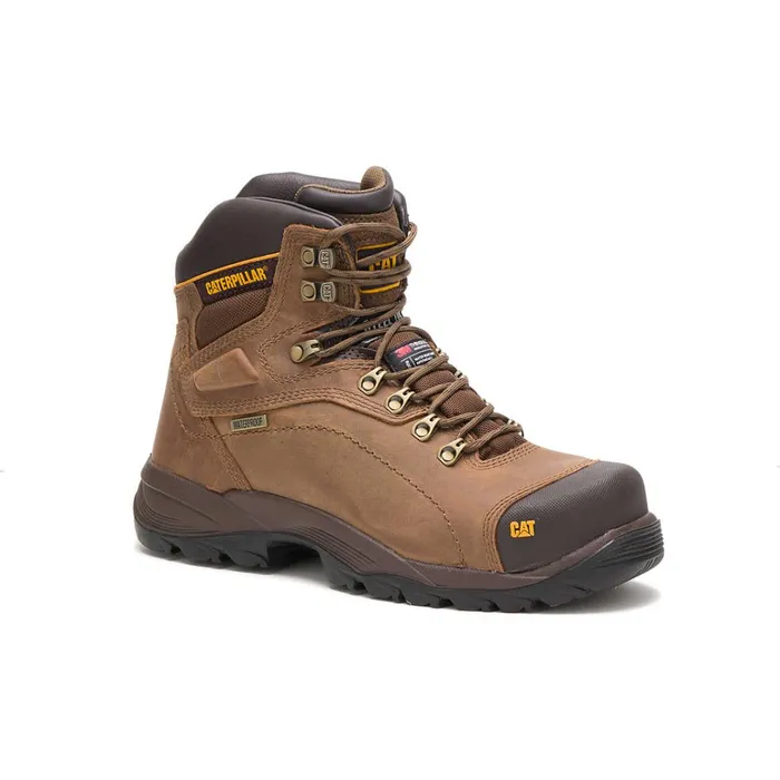 Cat Footwear Steel Toe Men039s Diagnostic Hi Waterproof Thinsulate Steel Toe Work Boot Dark Beige 8211 Men