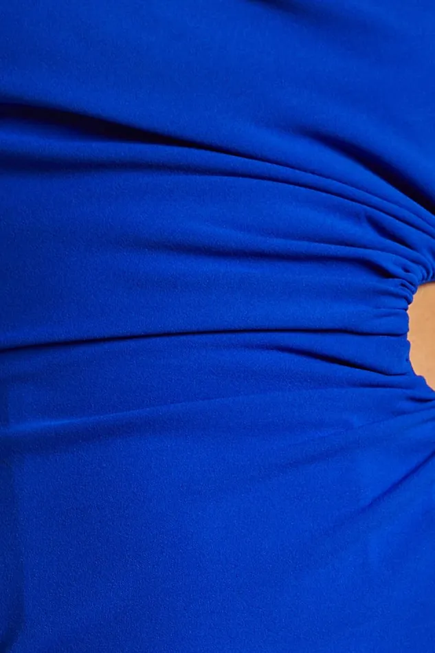 Cedrych Midi Dress 8211 Side Cut Out Asymmetric Bodycon Dress In Cobalt Women Showpo Dresses