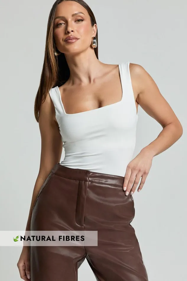Cenia Top 8211 Square Neck Sleeveless Tank In Cream Women Showpo Conscious