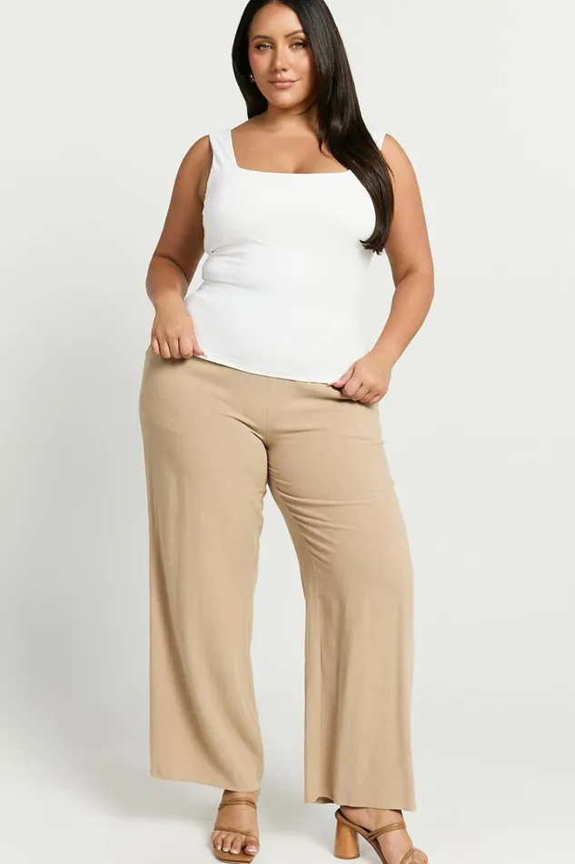 Cenia Top 8211 Square Neck Sleeveless Tank In Cream Women Showpo Conscious
