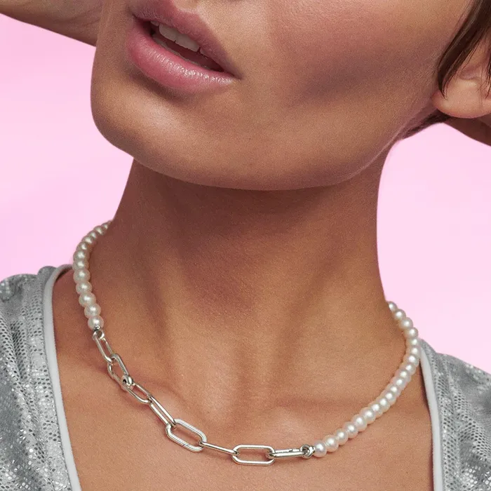 Chain Necklaces Women Pandora Online ME Treated Freshwater Cultured Pearl Necklace