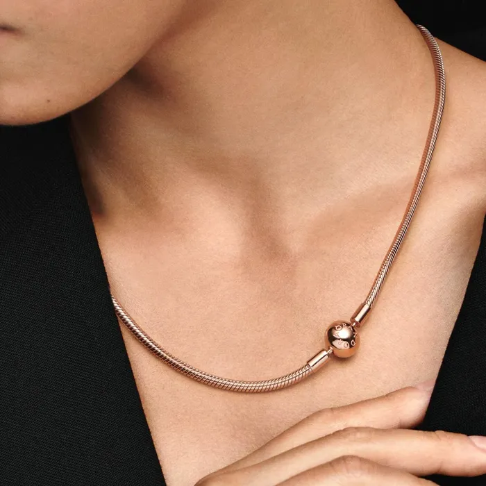 Chain Necklaces Women Pandora Online Moments Snake Chain Necklace Rose Gold Plated