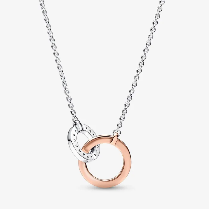 Chain Necklaces Women Pandora Online Signature Two Tone Intertwined Circles Necklace