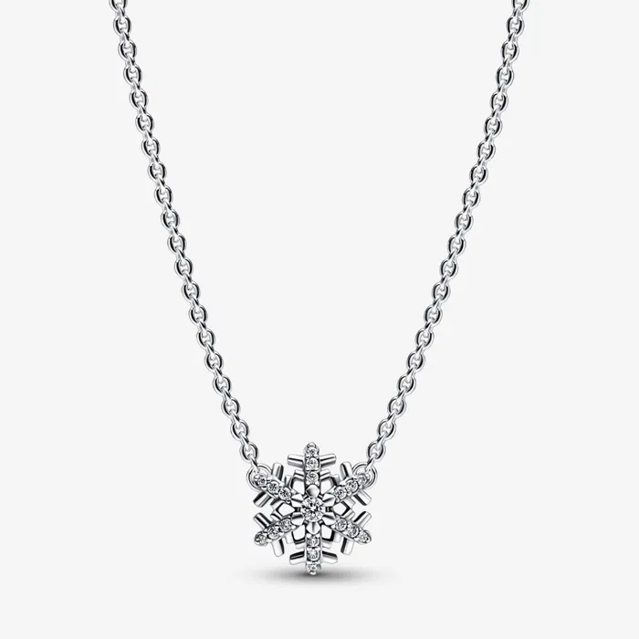 Chain Necklaces Women Pandora Sparkling Snowflakes Gift Set