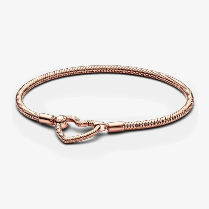 Chains Women Pandora Online Moments Heart Closure Snake Chain Bracelet