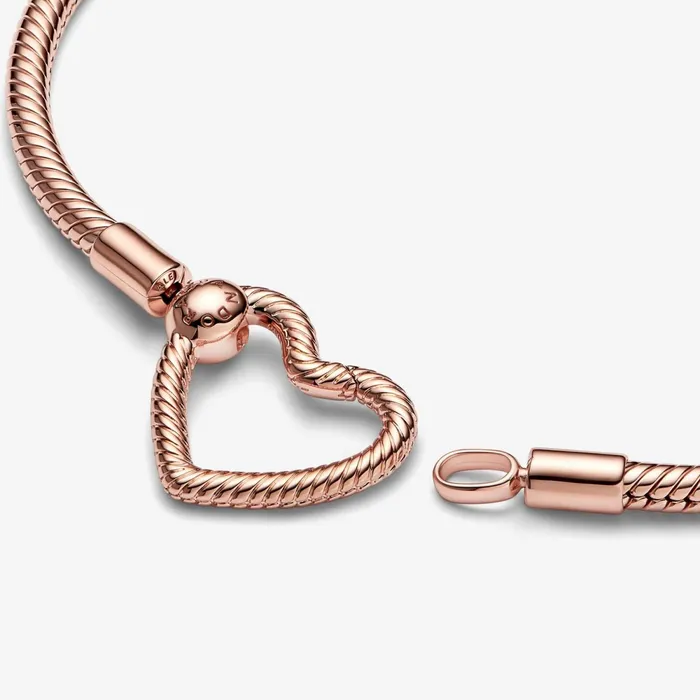 Chains Women Pandora Online Moments Heart Closure Snake Chain Bracelet