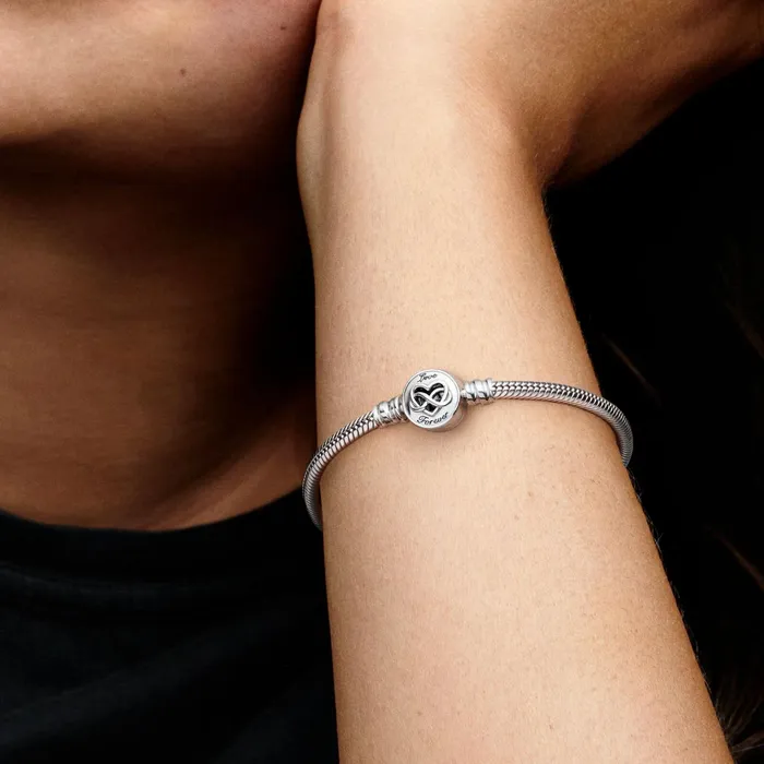 Charm Bracelets Women Pandora Online Moments Heart Infinity Clasp Snake Chain Bracelet
