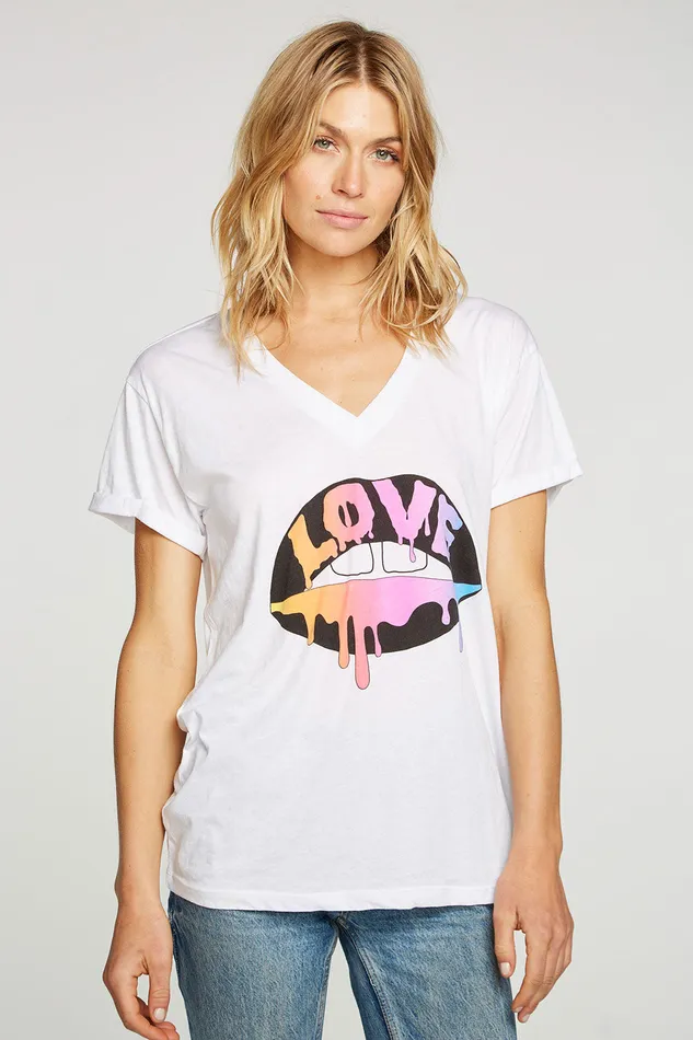 Chaser Brand Love Lips Womens Tops
