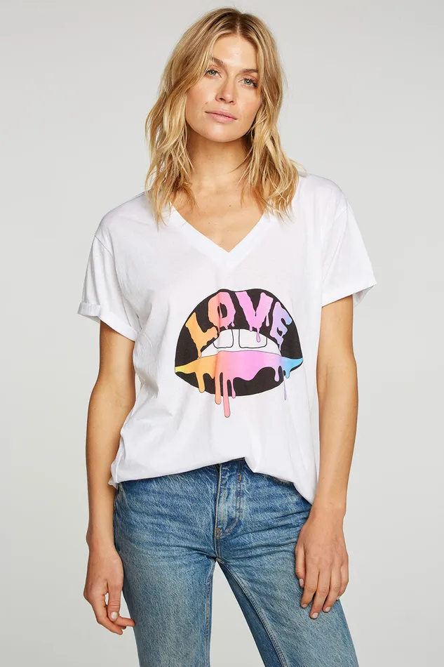 Chaser Brand Love Lips Womens Tops