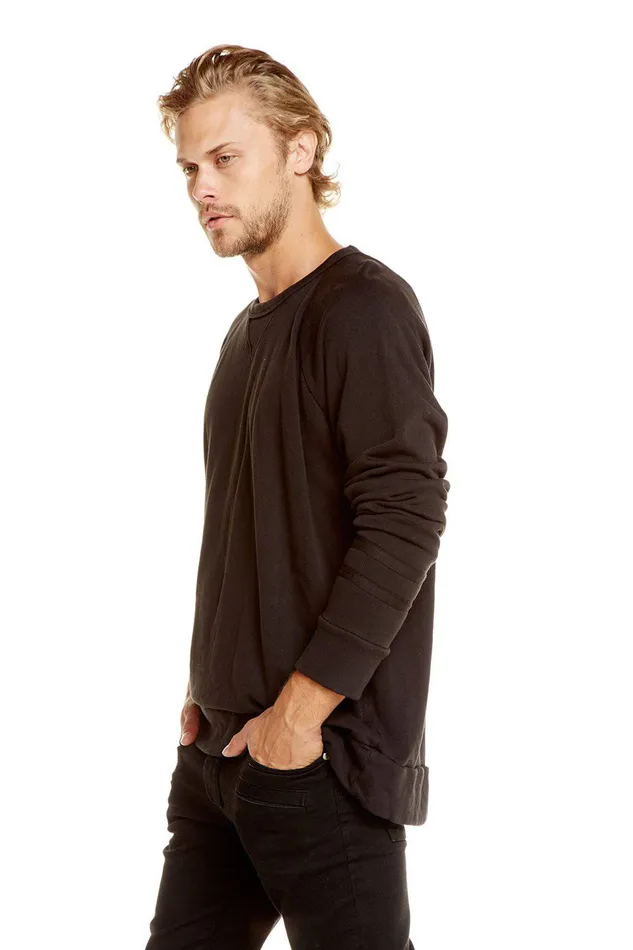 Chaser Brand Tops Mens COTTON FLEECE LONG SLEEVE CREW NECK RAGLAN PULLOVER