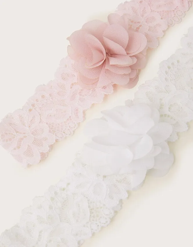 Children 2Pack Baby Lace Flower Bandos Monsoon Girls039 Hair Accessories